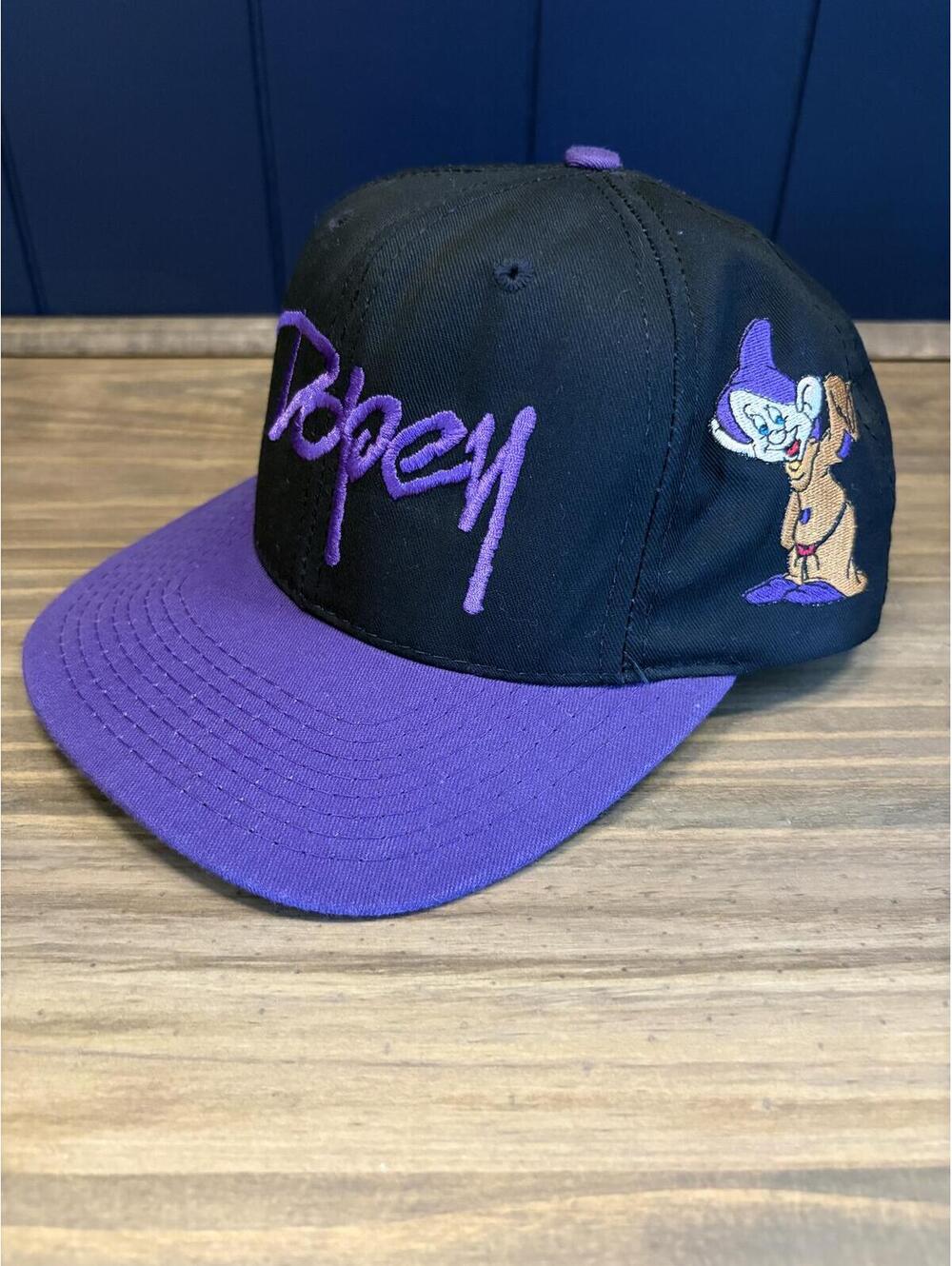 Vintage 90s Disney Dopey Snapback Hat Snow White & 7 Dwarfs Embroidered Adult